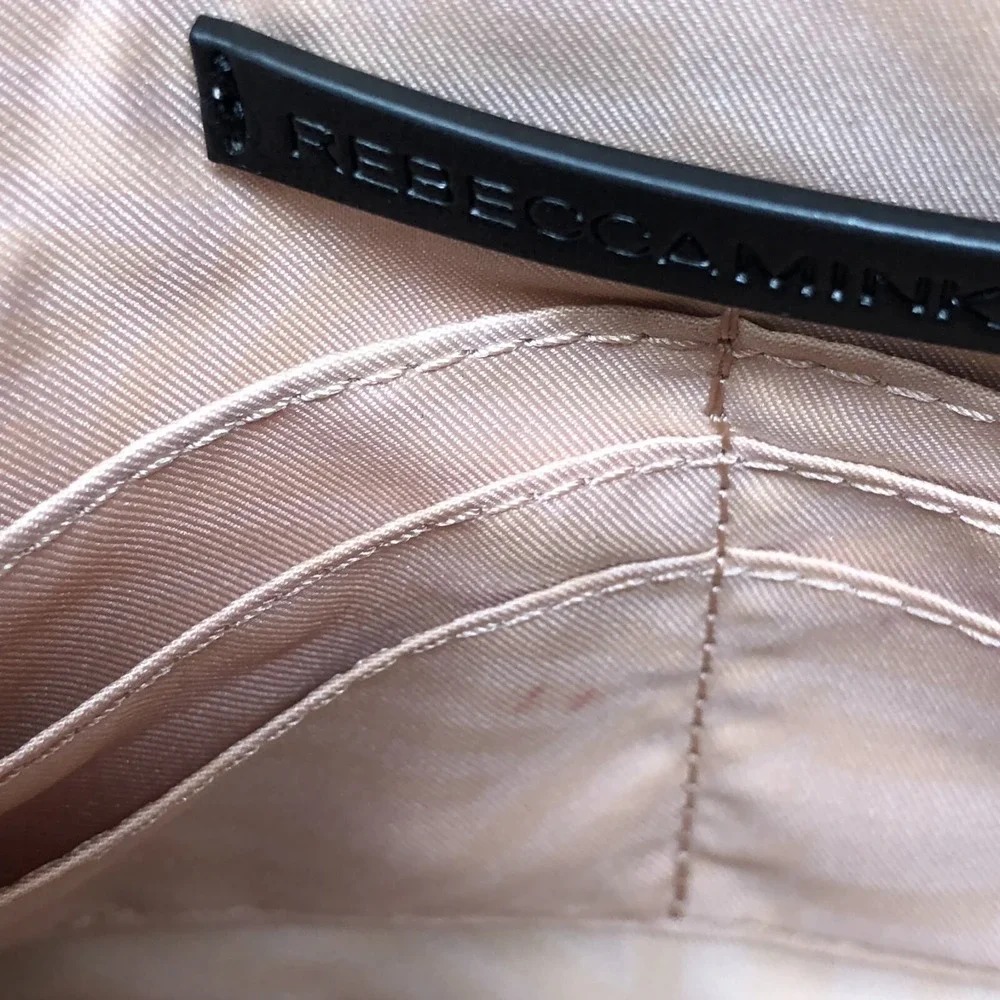 Rebecca Minkoff Leo Clutch Purse Medium Blush Pink Zipper Edge Thin